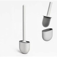 Escova Sanitária de Silicone com Suporte de Parede - Design Moderno e Limpeza Higiênica - imagem 2