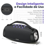 Caixa de Som Bluetooth SABALA DR-909 Boombox 200W RMS - Som Imersivo e Bateria de Longa Duração - imagem 3