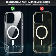 Capa Mag-Safe para iPhone 16 Pro MAX: Transparente Premium Anti-Amarelamento com Proteção de Câmera - imagem 5
