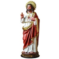 Imagem do Sagrado Coração de Jesus em Resina - 20cm, Importada, Decoração Sagrada Elegante - imagem 1