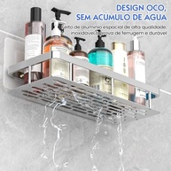 Kit 2 Prateleiras Organizadoras de Parede para Banheiro em Alumínio - Design Moderno e Fácil Instalação - imagem 3