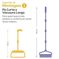 Kit Vassoura e Pá Ajustável 2in1 com Sistema de Limpeza Automático e Suporte de Parede - imagem 3