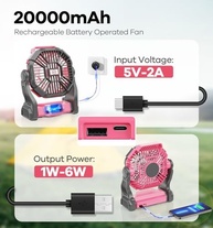 Ventilador de Acampamento 2 em 1 com Lanterna LED e Bateria 30.000 mAh - Ideal para Piqueniques, Pesca e Emergências - imagem 4