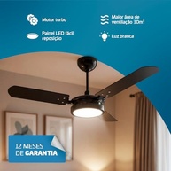 Ventilador de Teto Potente com LED 6500K Brizzo 127V - Silencioso e Moderno - imagem 4