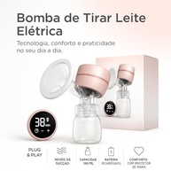 Bomba de Extração de Leite Elétrica Digital com Tela LCD - Rosa - imagem 2