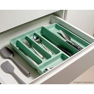 Organizador de Talheres com Extensor Ajustável - Linha Logic Chumbo - imagem 3
