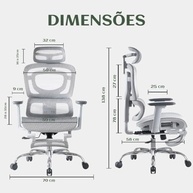 Cadeira de Escritório Ergonômica Monaco WT07 – Malha Respirável, Suporte Lombar e Até 200kg - imagem 3