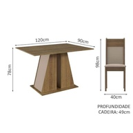 Conjunto de Sala de Jantar Beverly 6 Cadeiras com Mesa de Madeira Madesa - imagem 4