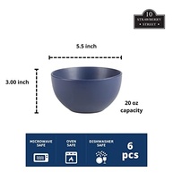 10 Strawberry Street Tigela de cereal Wazee Matte 14 cm/453.6 g, conjunto de 6, azul meia-noite - imagem 2