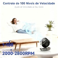 Ventilador de Mesa Recarregável com 100 Níveis de Velocidade - Silencioso, Portátil e com Bateria de Longa Duração - imagem 5
