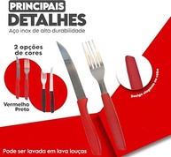 Conjunto de Talheres 12 Peças em Aço Inox com Cabo Plástico - Design Moderno e Durável - imagem 3