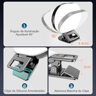 Luz de Selfie Tobeape Portátil: Ilumine Seus Vídeos e Fotos com 80 LEDs e 3 Modos de Cor - imagem 5