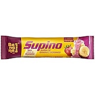 Banana Brasil Barra De Frutas Supino Zero Banana E Morango Com Cobertura De Morango Com 20 Unidades De 24 G - imagem 3