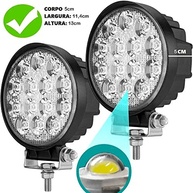 Kit 2 Faróis de Milha Redondo 42W 14 LEDs Cree Ultra Led 10-30V - Iluminação Potente Off Road - imagem 4