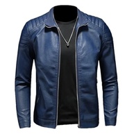 Jaqueta masculina para motociclista primavera e outono, casual, lisa, de poliuretano, jaqueta masculina de couro - imagem 2