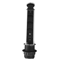 Torre de Tomada Inox Premium: 3 Tomadas, USB-A e USB-C para Máxima Conectividade - imagem 2