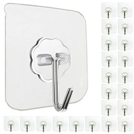 Ganchos de Parede Adesivos Resistentes 15kg | 24 Peças Transparentes para Casa e Banheiro - imagem 2