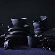 Conjunto 6 Pratos de Sobremesa Porto Brasil Onyx 19,5cm - Cerâmica Orgânica Acetinada - imagem 5