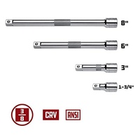 Alltrade Conjunto De Barra De Extensão Powerbuilt De 4 Peças Unidade De 9 5 Mm Barras Extensoras De Soquete 4 5 Cm 7 6 Cm 15 2 Cm Bola De Detentor Anéis De Graxa Aderência Antiderrapante - 640844 - imagem 3