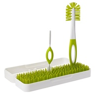Boon Prateleira de Secagem de Silicone para Viagem - Verde e Branco | Escorredor Portátil com Escovas - imagem 1