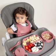 Bowl de Silicone Infanti Ursinho Piccolo Rosa - Seguro, Prático e Divertido para Refeições Infantil - imagem 5