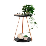 Mesinha Lateral Sofia - Apoio Decorativo Redondo com Pés de Ferro Preto - imagem 1