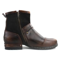 OSSTONE Botas de Moto masculinas modernas de couro com zíper Chukka OS-5008-1-BP-US-R marrom vintage - imagem 5