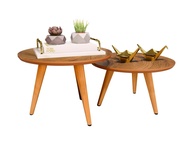Mesa de Centro Redonda Tripé Retro em Freijó - Design Elegante e Funcional para sua Sala - imagem 1