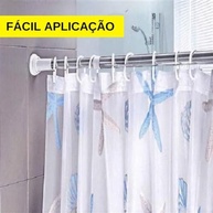 Varão Extensível Regulável 70-120cm para Cortina de Banheiro e Cozinha | Sem Furar, Alumínio Resistente - imagem 5