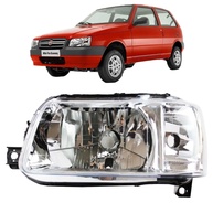 Par de Faróis Cromados para Fiat Uno e Fiorino (2004-2010) - Iluminação e Estilo Renovados - imagem 1
