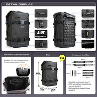Bolsa de Cauda para Moto Rhinowalk 15L: Impermeável, Modular e Essencial para suas Aventuras - imagem 3