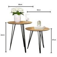Conjunto 2 Mesinhas Laterais de Canto Redondas com Pés de Ferro - Design Moderno para Sala - imagem 4