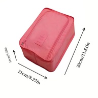 Bolsa de Sapatos Portátil com Zíper Rosa - Ideal para Viagem e Academia - imagem 3