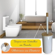 Escova para Vaso Sanitário Inox com Cabo de Bambu - Design Moderno e Higiene Total - imagem 3
