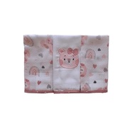 Paninho de Boca Bebê Babete Fraldinha Kit com 3 Unidades - Baby Gijo Rosa Ursinhas - imagem 3