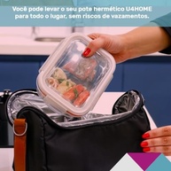 KIT 10 Potes de Vidro Retangular com Tampa Hermética 640ml - Cor: Vermelho - Armazenamento Moderno e Frescor Duradouro - imagem 5