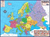 Mapa Poster Europa 117x89cm: Detalhado, Plástico, Ideal para Estudo e Decoração - imagem 1