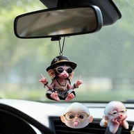 Kit 3 Macacos Pendurados: Decoração Divertida para Carro, Chaveiro e Mochila - imagem 2