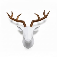 Cabeça de Veado Geométrica em Resina Dourada - Escultura 3D para Decoração de Parede - imagem 2