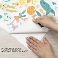 Adesivo de Parede Infantil Fundo do Mar Lavável - Decoração Segura e Divertida para Quarto de Bebê e Criança - imagem 3