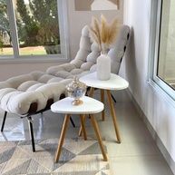 Conjunto de Mesinhas Canto com Tampo Orgânico - Branco ou Preto | Decoração Moderna e Funcional - imagem 5
