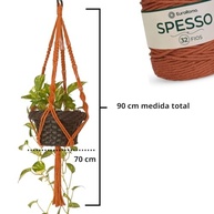 Suporte de Corda Macramê 70 cm para Vasos de Plantas - Decoração Elegante e Sustentável - imagem 3