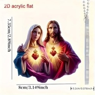 Enfeite Jesus Acrílico: Carro, Mochila, Chaveiro e Decoração Natalina | Presente Religioso e Criativo - imagem 3