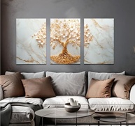 Quadro Decorativo Arvore da Vida em MDF Reflorestado | Conjunto 3 Peças 40x60cm para Decoração de Parede - imagem 5