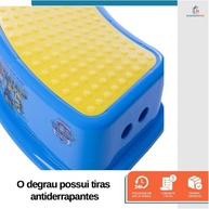 Banquinho Degrau Infantil Patrulha Canina - Azul Chase | Apoio Pés Antiderrapante e Resistente - imagem 5