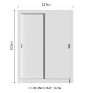Guarda-Roupa Solteiro Denver 2P Madesa | Design Moderno com Pés Ajustáveis - imagem 4