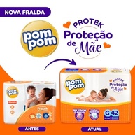 Fralda Pom Pom Protek Derma - Proteção Hidratante com Extratos Naturais - Mega XG 38 Unidades - imagem 5