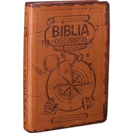 Bíblia das Descobertas para Adolescentes NTLH - Capa Couro Sintético Marrom Claro | SBB - imagem 1