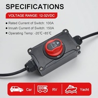 Interruptor Desconexão Bateria 100A 12-32V On/Off - Segurança e Controle para Seu Veículo - imagem 3
