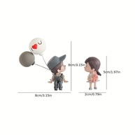 Decoração de Carro: Casal de Desenhos Animados Fofos para Painel - Toque Romântico e Divertido - imagem 3